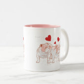 Bulldog-Liebe Zweifarbige Tasse (VorderseiteRechts)