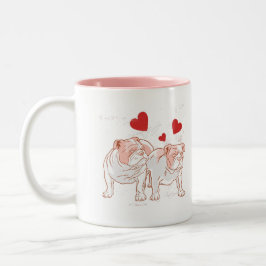 Bulldog-Liebe Zweifarbige Tasse