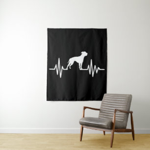 Bulldog Liebhaber Bulldog Heartbeat Wandteppich