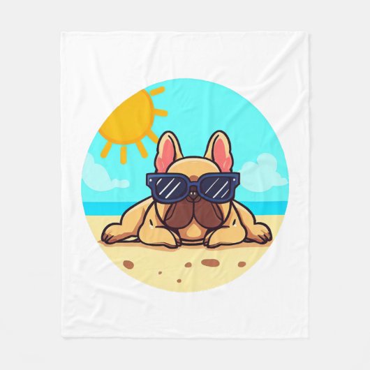Bulldog Liebhaber Fleecedecke (Vorderseite)