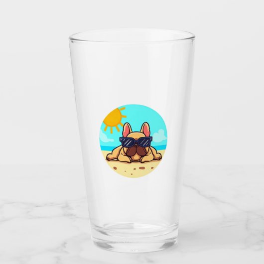 Bulldog Liebhaber Glas (Vorderseite)