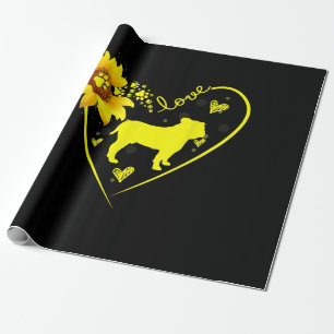 Bulldog Liebhaber Liebe Bulldog Sonnenblume Hund Geschenkpapier
