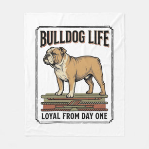Bulldog-Liebhaber-Shirt Vintage gravierte Hundekun Fleecedecke