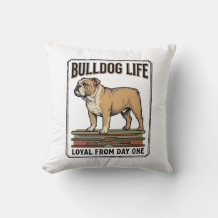 Bulldog-Liebhaber-Shirt Vintage gravierte Hundekun Kissen
