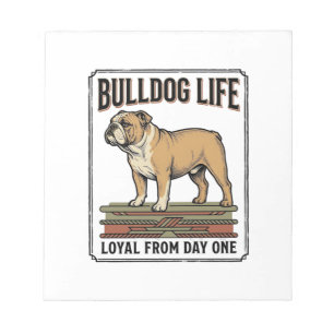 Bulldog-Liebhaber-Shirt Vintage gravierte Hundekun Notizblock