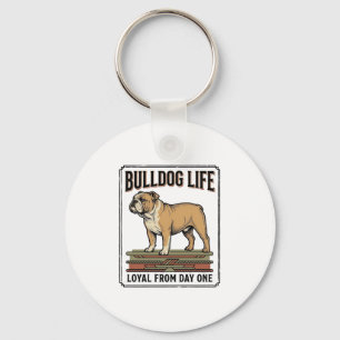 Bulldog-Liebhaber-Shirt Vintage gravierte Hundekun Schlüsselanhänger