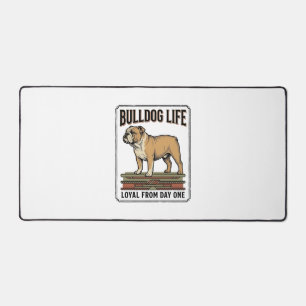 Bulldog-Liebhaber-Shirt Vintage gravierte Hundekun Schreibtischunterlage