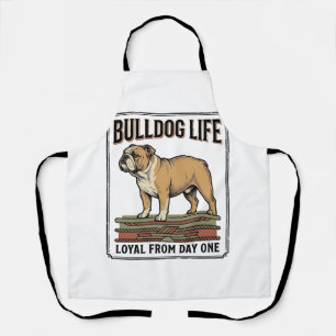 Bulldog-Liebhaber-Shirt Vintage gravierte Hundekun Schürze