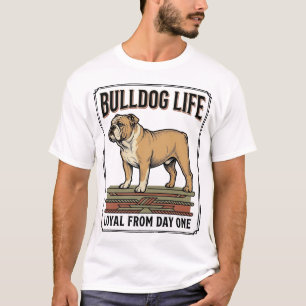 Bulldog-Liebhaber-Shirt Vintage gravierte Hundekun T-Shirt