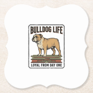 Bulldog-Liebhaber-Shirt Vintage gravierte Hundekun Untersetzer