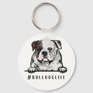 Bulldog Life English Bulldog Illustration Unterset Schlüsselanhänger