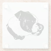 Bulldog Line Art Untersetzer (Rückseite)