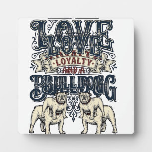 Bulldog Love Shirt Vintage Gravur Hunde Zitat Des Fotoplatte