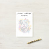 Bulldog Lover Monogrammed Dog Post-it Klebezettel (Auf Schreibtisch)