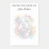 Bulldog Lover Monogrammed Dog Post-it Klebezettel (Vorderseite)