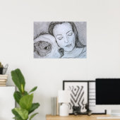 Bulldog Lover Pet Eigentümer Stift Zeichnend Kunst Poster (Heimbüro)