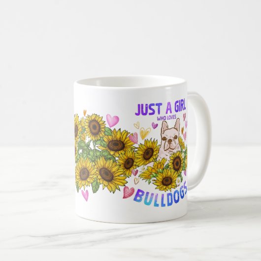 Bulldog Lover Sunflower Hund Lover Trainer Blütenb Kaffeetasse (VorderseiteRechts)