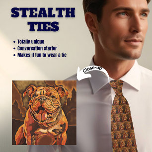 Bulldog Lover's Novelty Stealth Neck Tie Krawatte