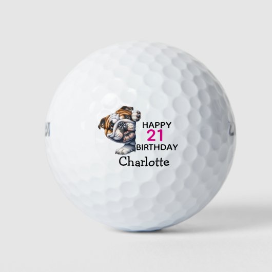 Bulldog-Loving Golfers Golfball (Vorderseite)