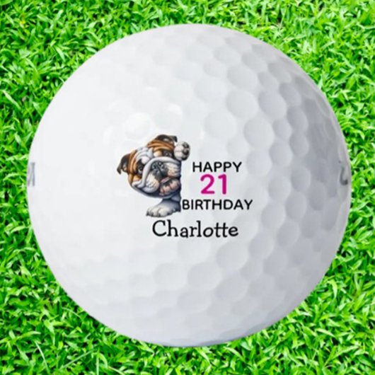 Bulldog-Loving Golfers Golfball