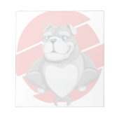 Bulldog Lustiger Cartoon Notizblock (Vorderseite)