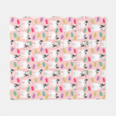 Bulldog-Macarons - niedliche Süßigkeiten-Decke Fleecedecke (Vorderseite (Horizontal))