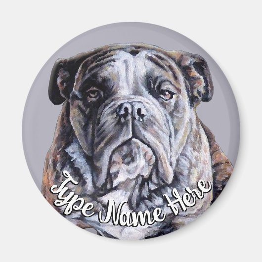 Bulldog Magnet Personalized English Bulldog Gift (Vorne)