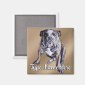 Bulldog Magnet Personalized English Bulldog Gift (Vorderseite/Rückseite)