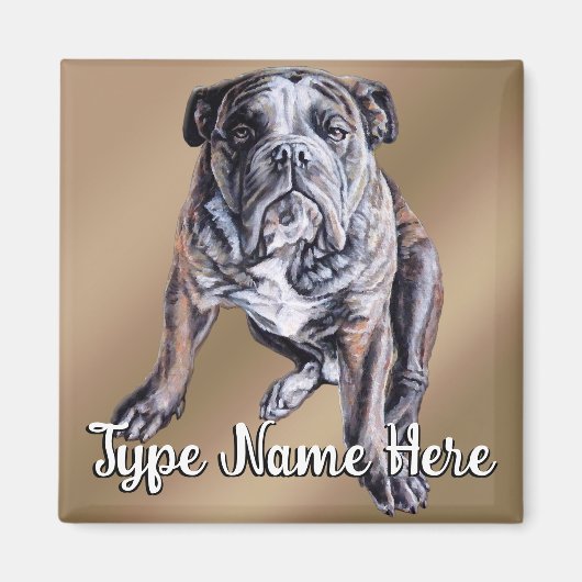 Bulldog Magnet Personalized English Bulldog Gift (Vorne)