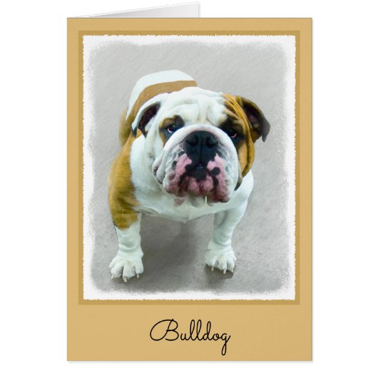 Bulldog-Malerei - Niedliche Original Hunde-Kunst (Vorne)