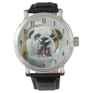 Bulldog-Malerei - Niedliche Original Hunde-Kunst Armbanduhr