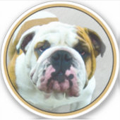 Bulldog-Malerei - Niedliche Original Hunde-Kunst Aufkleber (Vorderseite)