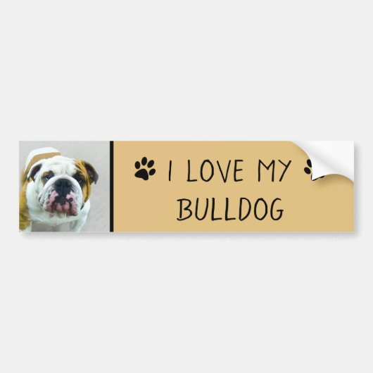Bulldog-Malerei - Niedliche Original Hunde-Kunst Autoaufkleber (Vorne)