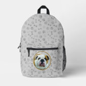 Bulldog-Malerei - Niedliche Original Hunde-Kunst Bedruckter Rucksack (Vorderseite)
