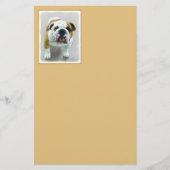 Bulldog-Malerei - Niedliche Original Hunde-Kunst Briefpapier (Vorderseite)