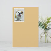 Bulldog-Malerei - Niedliche Original Hunde-Kunst Briefpapier (Stehend Vorderseite)