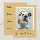 Bulldog-Malerei - Niedliche Original Hunde-Kunst Einladung (Vorne/Hinten)