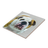Bulldog-Malerei - Niedliche Original Hunde-Kunst Fliese (Seite)