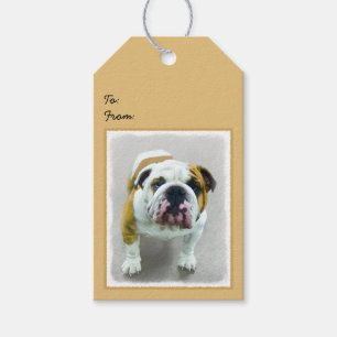 Bulldog-Malerei - Niedliche Original Hunde-Kunst Geschenkanhänger