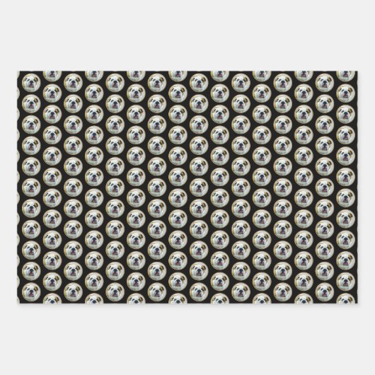 Bulldog-Malerei - Niedliche Original Hunde-Kunst Geschenkpapier Set (Vorderseite 3)