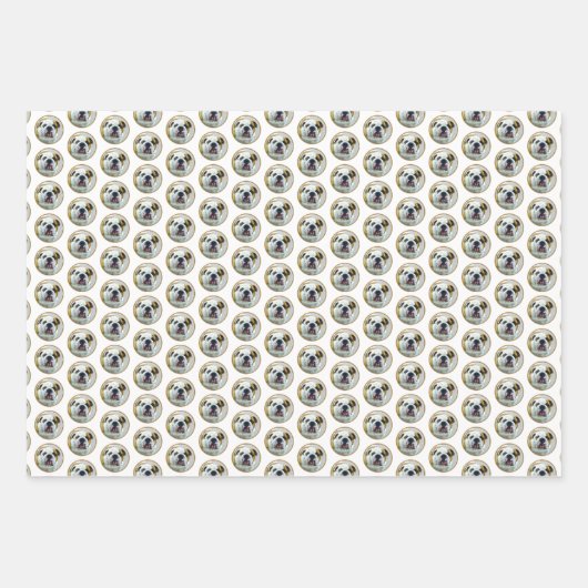 Bulldog-Malerei - Niedliche Original Hunde-Kunst Geschenkpapier Set (Vorderseite 2)