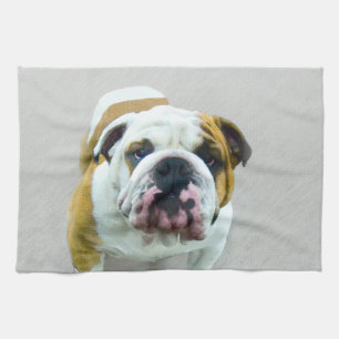Bulldog-Malerei - Niedliche Original Hunde-Kunst Geschirrtuch