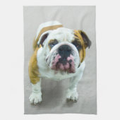 Bulldog-Malerei - Niedliche Original Hunde-Kunst Geschirrtuch (Vertikal)