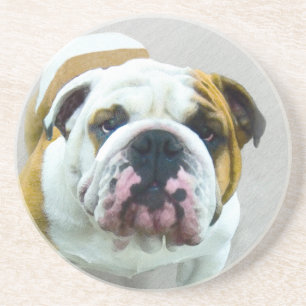 Bulldog-Malerei - Niedliche Original Hunde-Kunst Getränkeuntersetzer