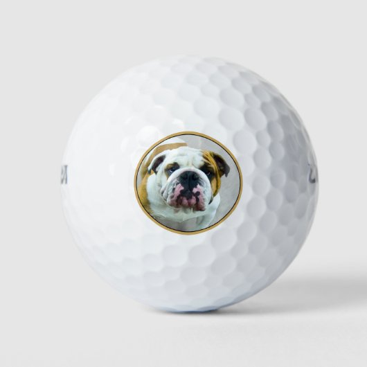 Bulldog-Malerei - Niedliche Original Hunde-Kunst Golfball (Vorderseite)