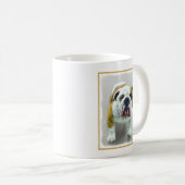 Bulldog-Malerei - Niedliche Original Hunde-Kunst Kaffeetasse (VorderseiteRechts)