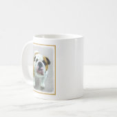 Bulldog-Malerei - Niedliche Original Hunde-Kunst Kaffeetasse (Vorderseite Links)