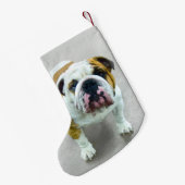Bulldog-Malerei - Niedliche Original Hunde-Kunst Kleiner Weihnachtsstrumpf (Rückseite (Hängend))