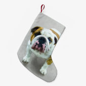 Bulldog-Malerei - Niedliche Original Hunde-Kunst Kleiner Weihnachtsstrumpf (Vorderansicht (hängend))
