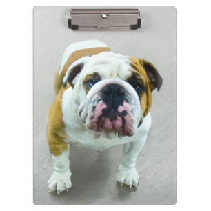 Bulldog-Malerei - Niedliche Original Hunde-Kunst Klemmbrett